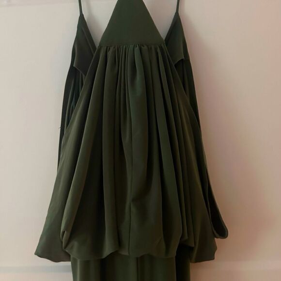 MISA Los Angeles Domino Draped Midi Dress Olive - Picture 4 of 7